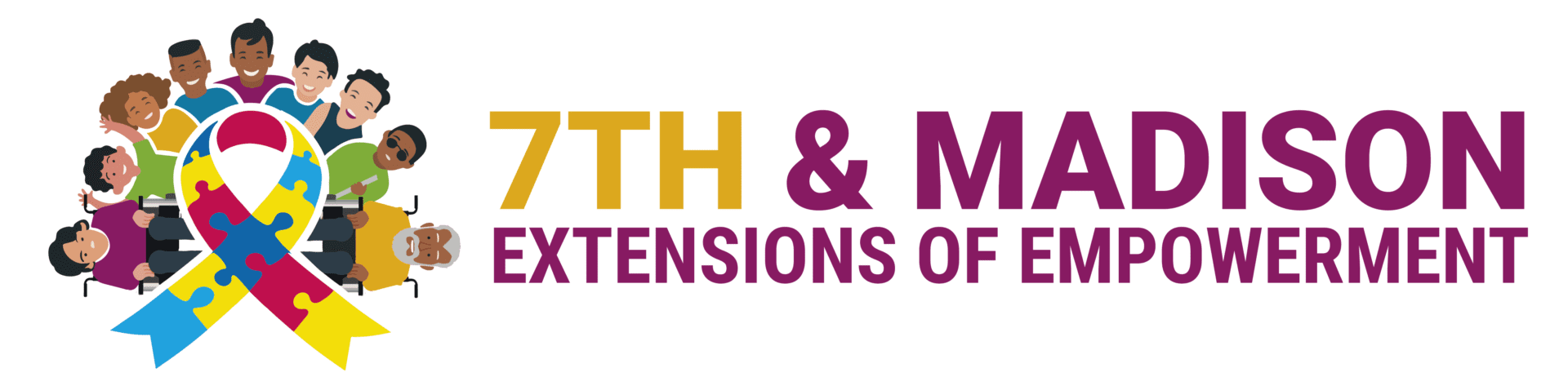 A purple and yellow logo for the health & medical extension office.